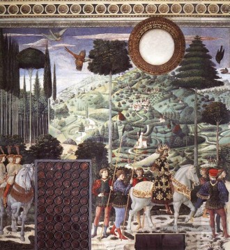  gozzoli - Procession du mur sud du roi moyen Benozzo Gozzoli